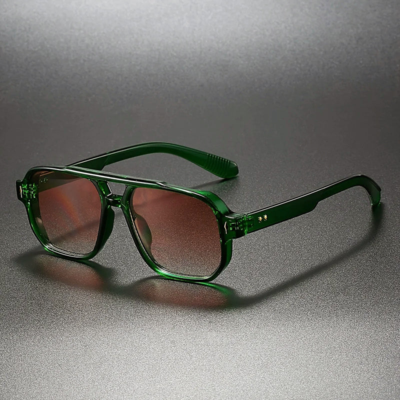 Lyricx - Geometric Frame Double Bridge Sunglasses