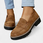 Macy - Women's Suede Slip On Chunky Sole Loafers