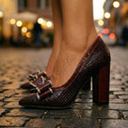 Madison - Women’s Textured Bow Block Heel Pumps