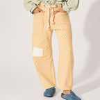 Margaret - Women’s Striped Patchwork Wide-Leg Pants