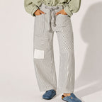 Margaret - Women’s Striped Patchwork Wide-Leg Pants