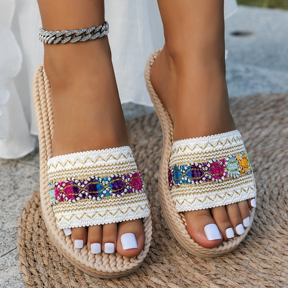 Marisol - Women’s Woven Comfort Flat Slides