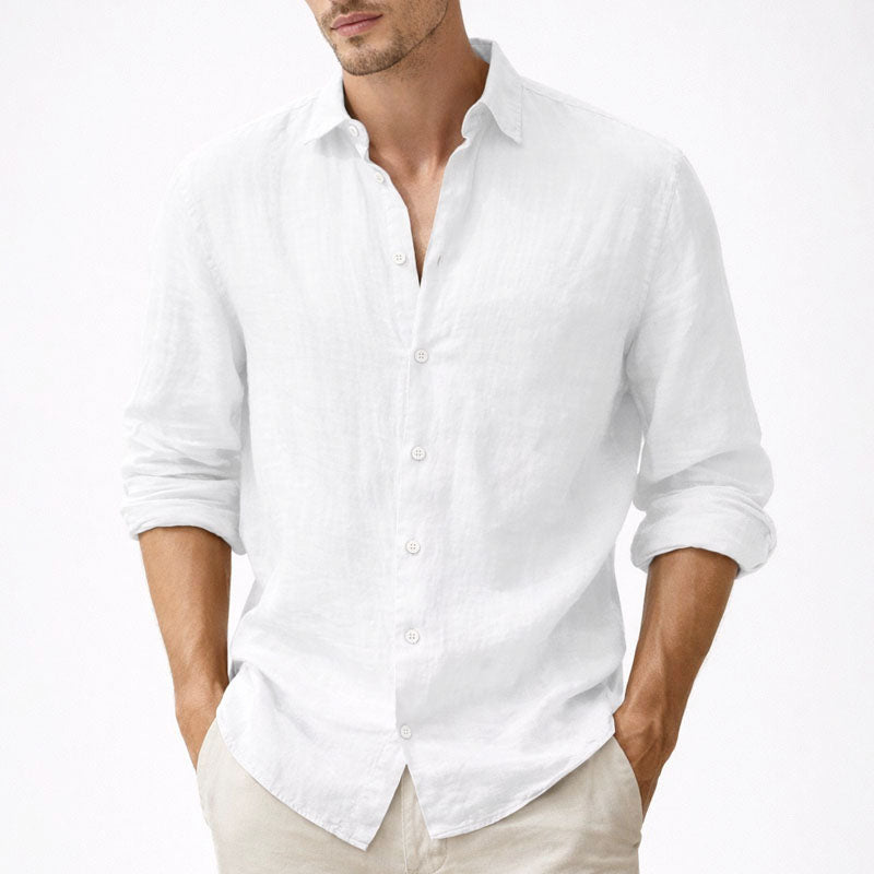 Michael - Men's Relaxed Fit Linen Button Down Shirt