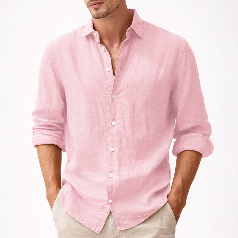 Michael - Men's Relaxed Fit Linen Button Down Shirt