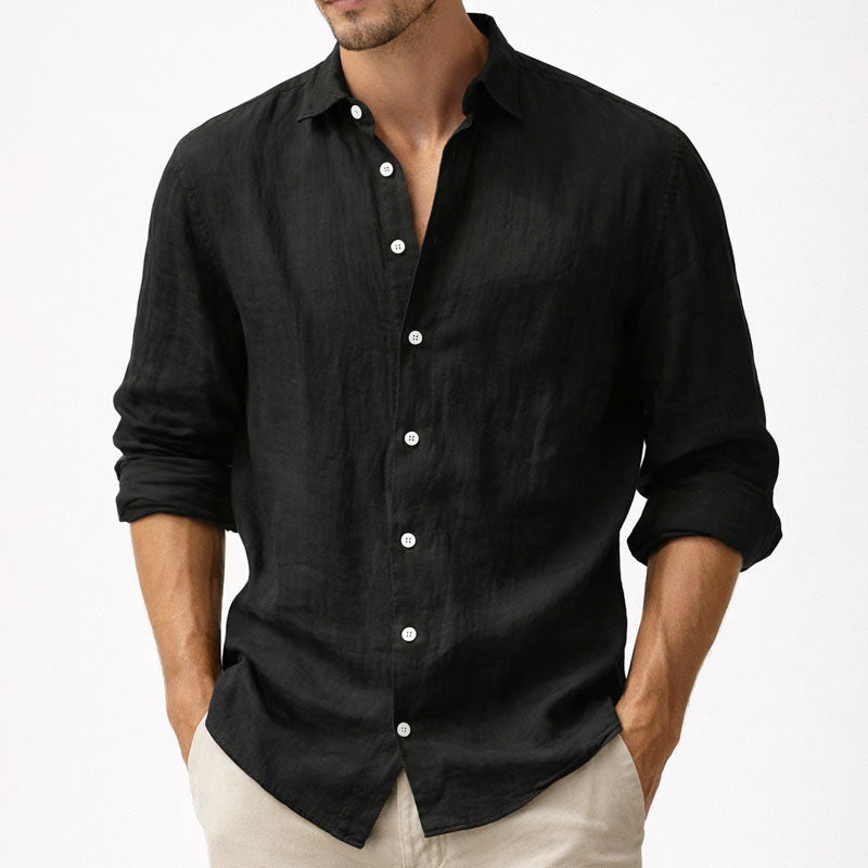 Michael - Men's Relaxed Fit Linen Button Down Shirt