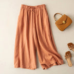 Millie - Linen Wide-Leg Pants with Drawstring Waist