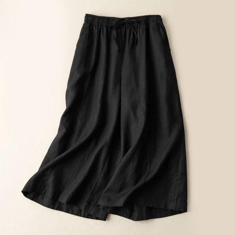 Millie - Linen Wide-Leg Pants with Drawstring Waist