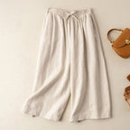 Millie - Linen Wide-Leg Pants with Drawstring Waist