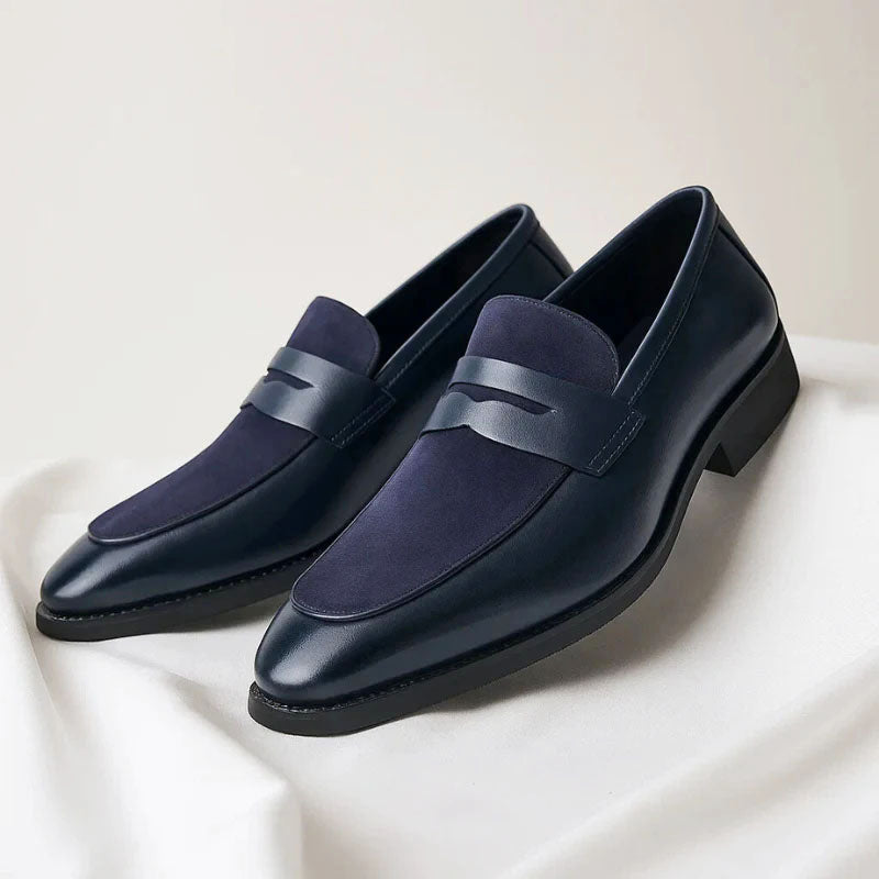 Nathan - Men's Classic Penny Slip On Dress Loafers