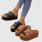 Nova - Women’s Studded Platform Slide Sandals