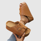 Nova - Women’s Studded Platform Slide Sandals