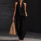 Aubrey - Halter Neck Sleeveless Top and Pants Set
