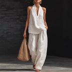 Aubrey - Halter Neck Sleeveless Top and Pants Set