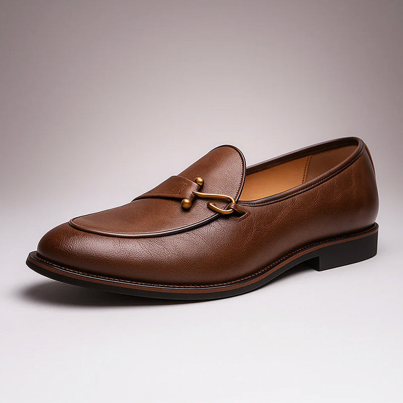 Oliver - Men’s Classic Dress Loafers with Metal Detail