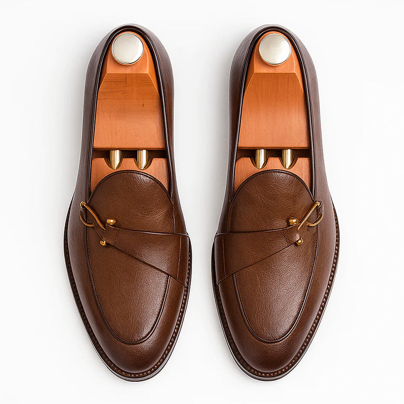 Oliver - Men’s Classic Dress Loafers with Metal Detail