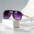 Oversized Shield Gradient Lens Sunglasses