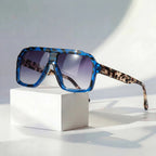 Oversized Shield Gradient Lens Sunglasses