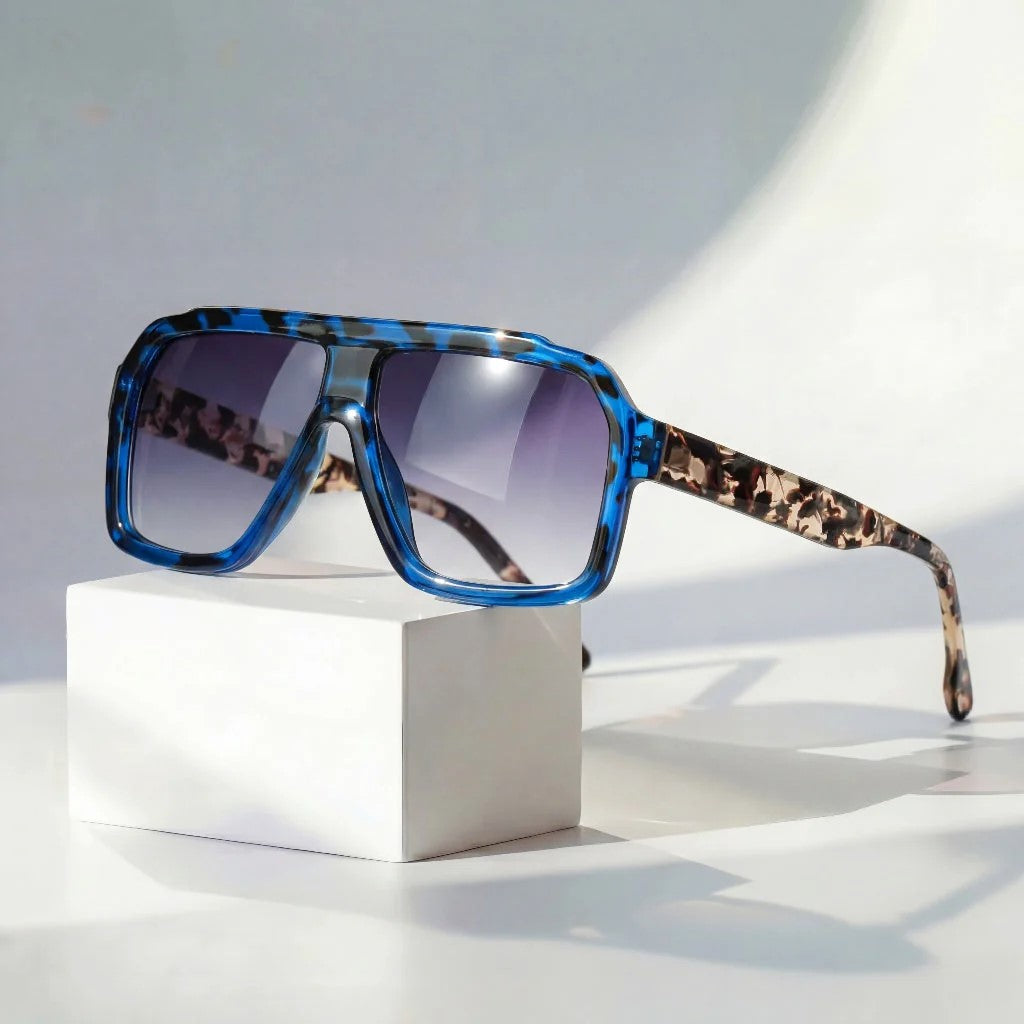 Oversized Shield Gradient Lens Sunglasses