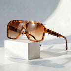 Oversized Shield Gradient Lens Sunglasses