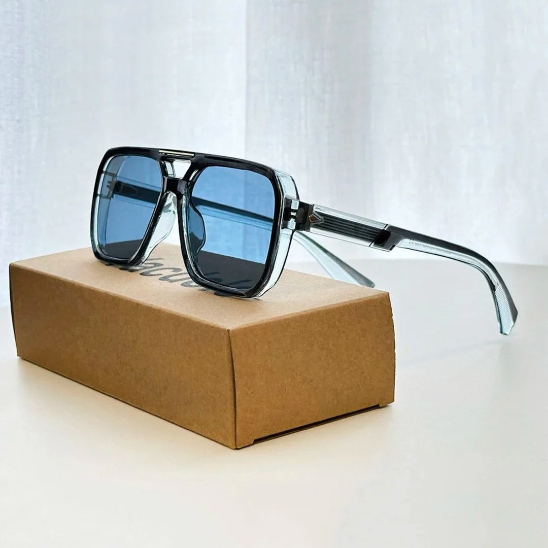 Oversized Square Frame Tinted Lens Sunglasses