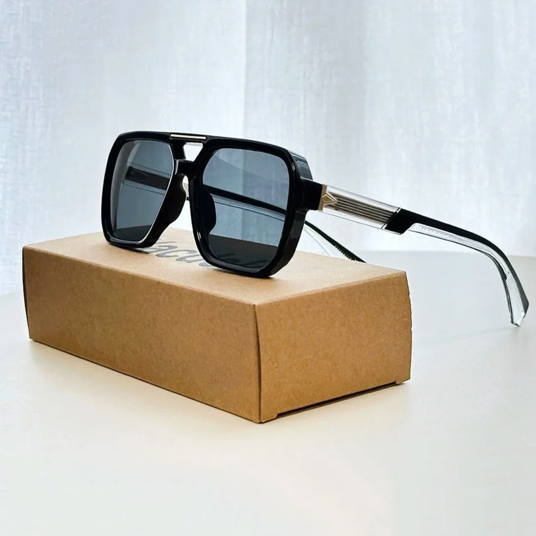 Oversized Square Frame Tinted Lens Sunglasses