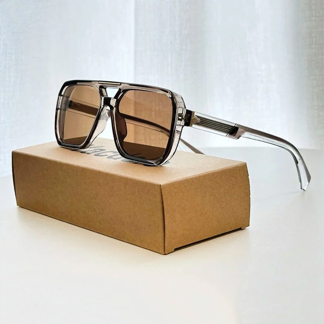 Oversized Square Frame Tinted Lens Sunglasses