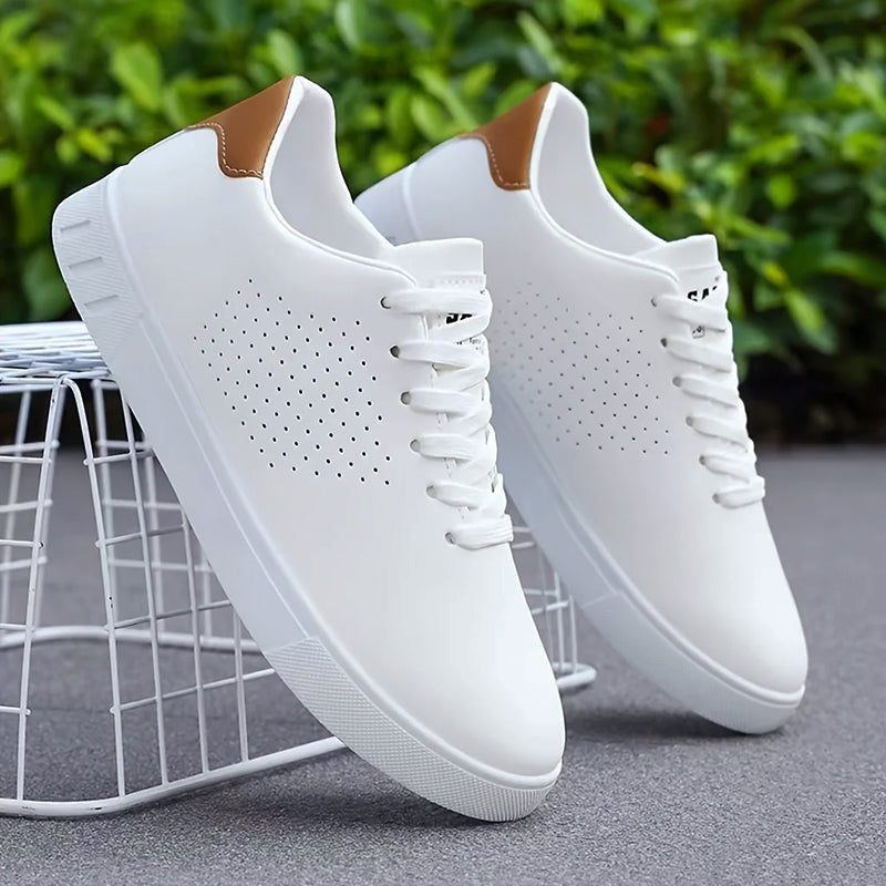 Owen - Men's Minimalist Perforated Low-Top Sneakers