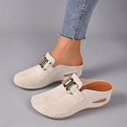 Pauline - Women’s Slip-On Buckle Detail Clogs