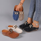 Pauline - Women’s Slip-On Buckle Detail Clogs