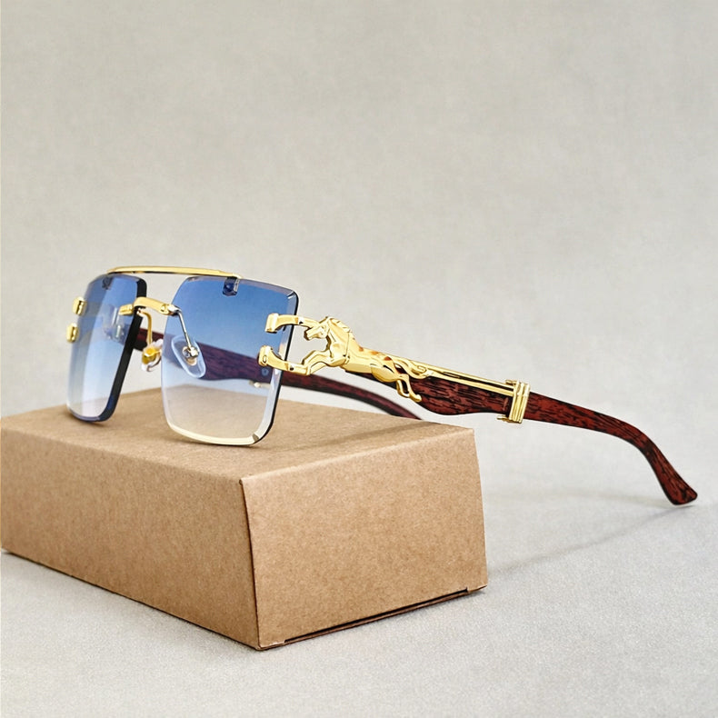 Prism Edge - Rimless Square Gradient Lens Sunglasses