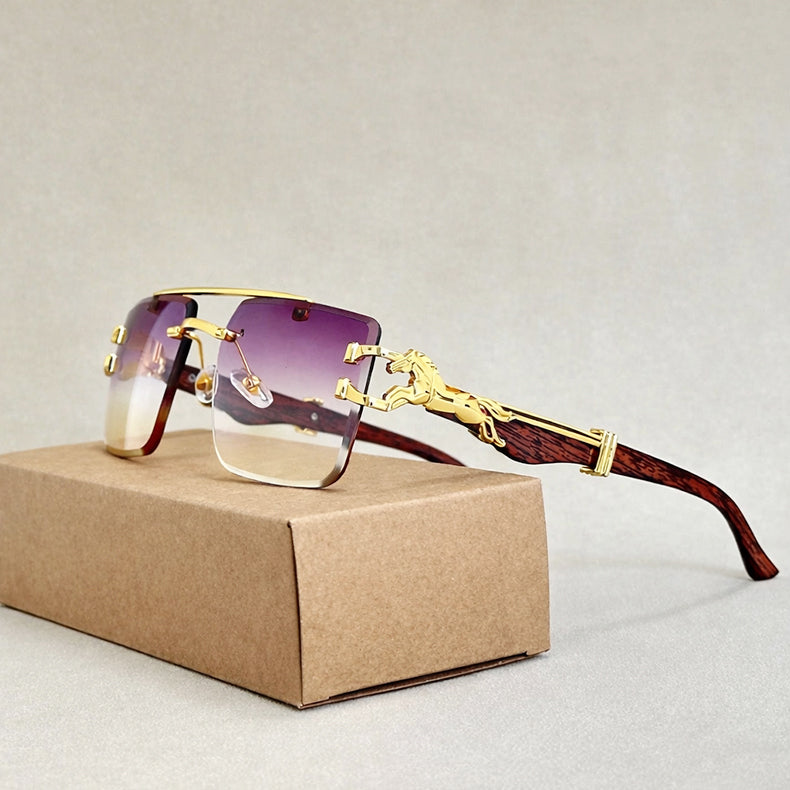 Prism Edge - Rimless Square Gradient Lens Sunglasses