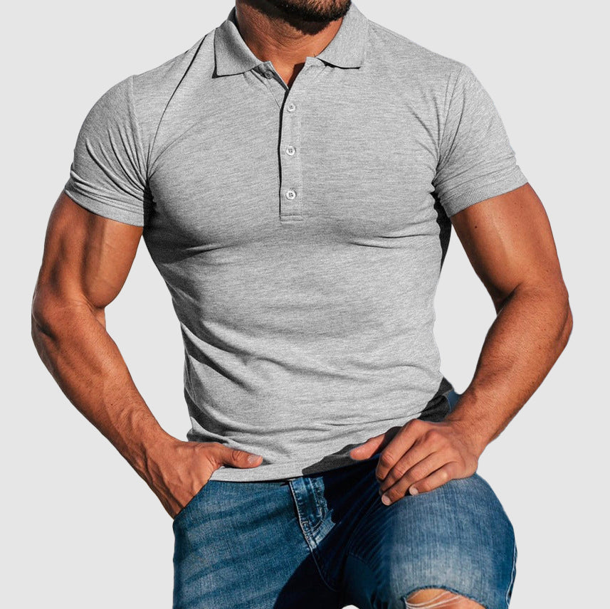Raymond - Slim Fit Polo T-Shirt with Button Placket