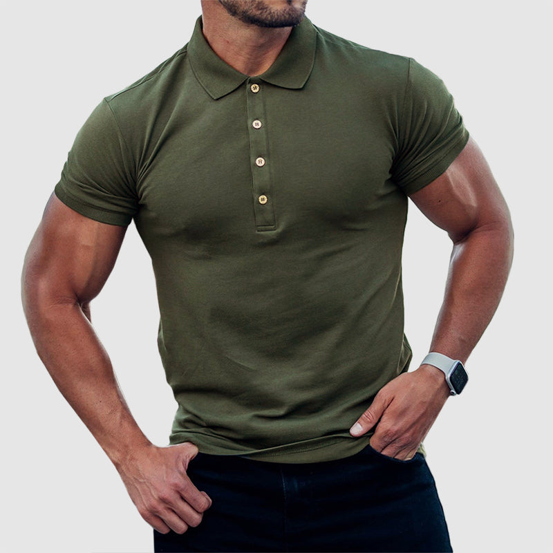 Raymond - Slim Fit Polo T-Shirt with Button Placket