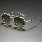 Raynox - Round Metal Frame Sunglasses with Temple Accents