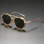 Raynox - Round Metal Frame Sunglasses with Temple Accents