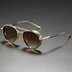 Raynox - Round Metal Frame Sunglasses with Temple Accents
