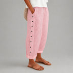 Rebecca - Women’s Relaxed Fit Cropped Striped Pants