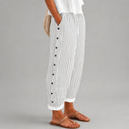 Rebecca - Women’s Relaxed Fit Cropped Striped Pants