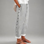 Rebecca - Women’s Relaxed Fit Cropped Striped Pants