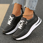 Riley - Women’s Platform Lace Up Zipper Sneakers