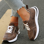 Riley - Women’s Platform Lace Up Zipper Sneakers
