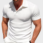 Ryan - Men's Textured Slim Fit Short Sleeve Polo Shirt