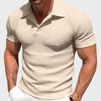 Ryan - Men's Textured Slim Fit Short Sleeve Polo Shirt