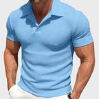 Ryan - Men's Textured Slim Fit Short Sleeve Polo Shirt