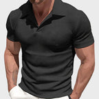 Ryan - Men's Textured Slim Fit Short Sleeve Polo Shirt