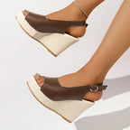 Samantha - Women’s Slingback Platform Wedge Sandals