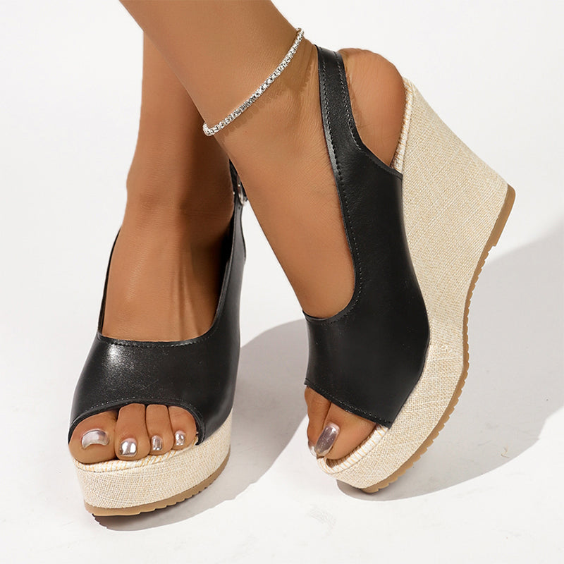 Samantha - Women’s Slingback Platform Wedge Sandals