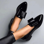 Scarlett - Women’s Pointed Toe Bow Detail Loafers