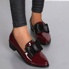 Scarlett - Women’s Pointed Toe Bow Detail Loafers