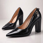 Scarlett - Women’s Embossed Finish Elegant Block Heels
